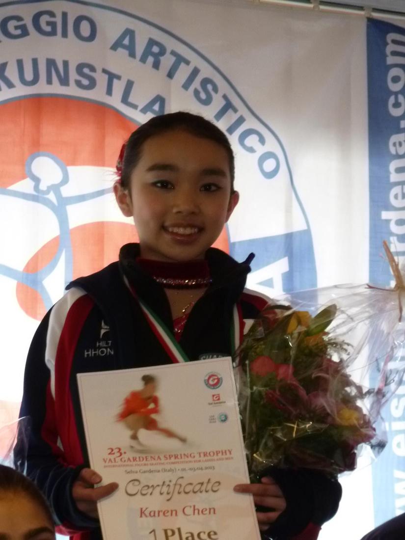 Karen Chen 1st place advance novice girls Gardena Spring Trophy in Italy
